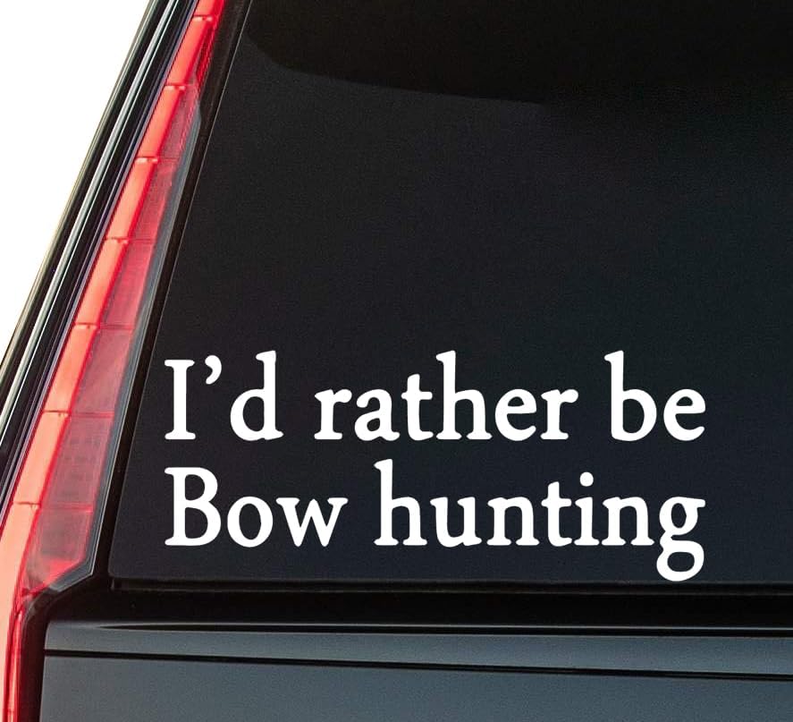 Bow Hunting Window Vinyl Decal Sticker 6" (White), Waterproof Vinyl Decals for Many Purpose Like Cars, Trucks, Laptops, Phones, Windows and More