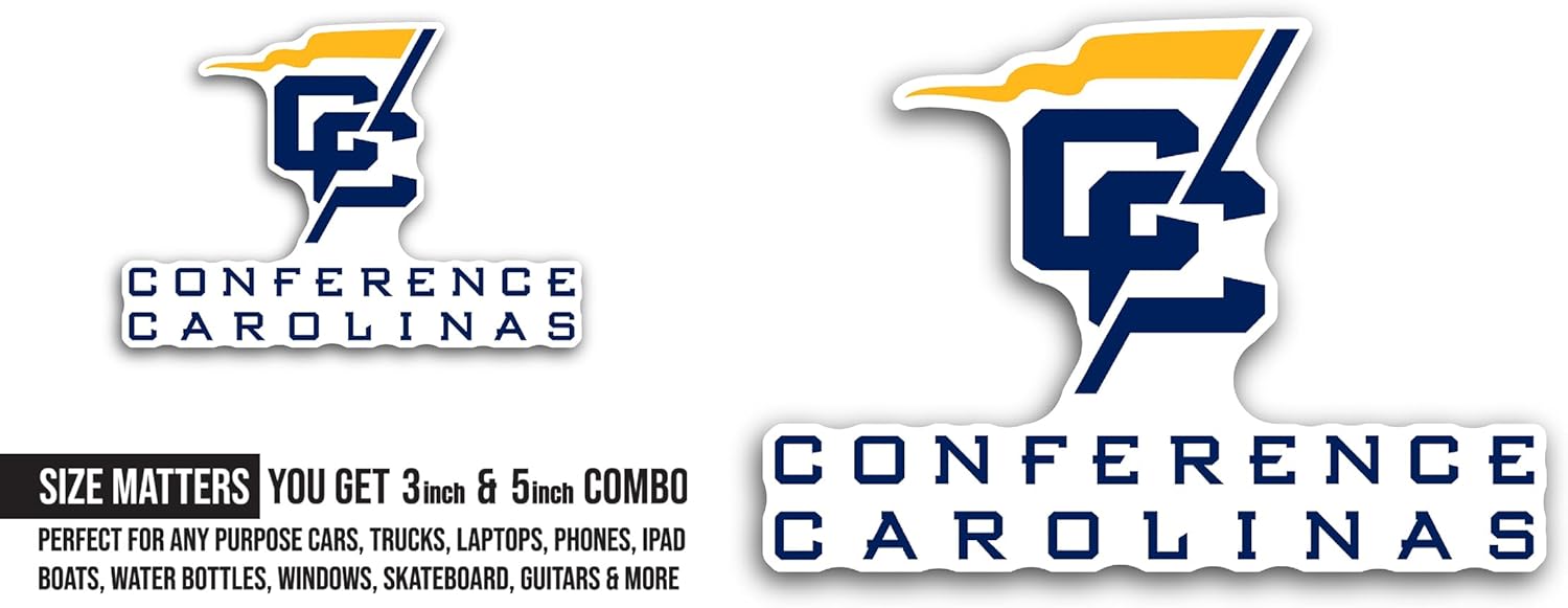 2 (Pieces) 3" and 5" C0nference Carolinas Sticker, Waterproof Vinyl Decals for Many Purpose Like Cars, Trucks, Laptops, Phones, Windows and More