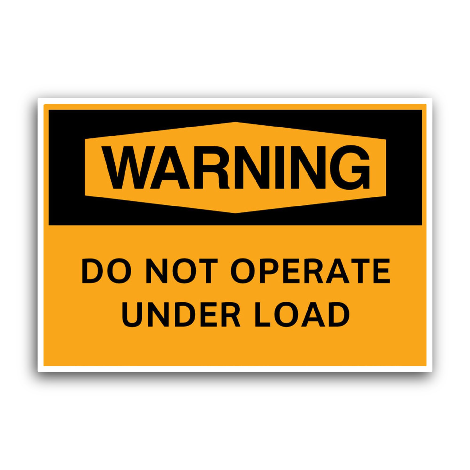 2 (Pieces) 3" and 5" Warning Do Not Operate Under Load Sticker, Waterproof Vinyl Decals for Many Pur
