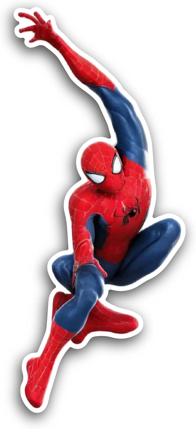 2 (Pieces) 3" and 5" Super Hero in Red Outfit Sticker, Waterproof Vinyl Decals for Many Purpose Like Cars, Trucks, Laptops, Phones, Windows and More