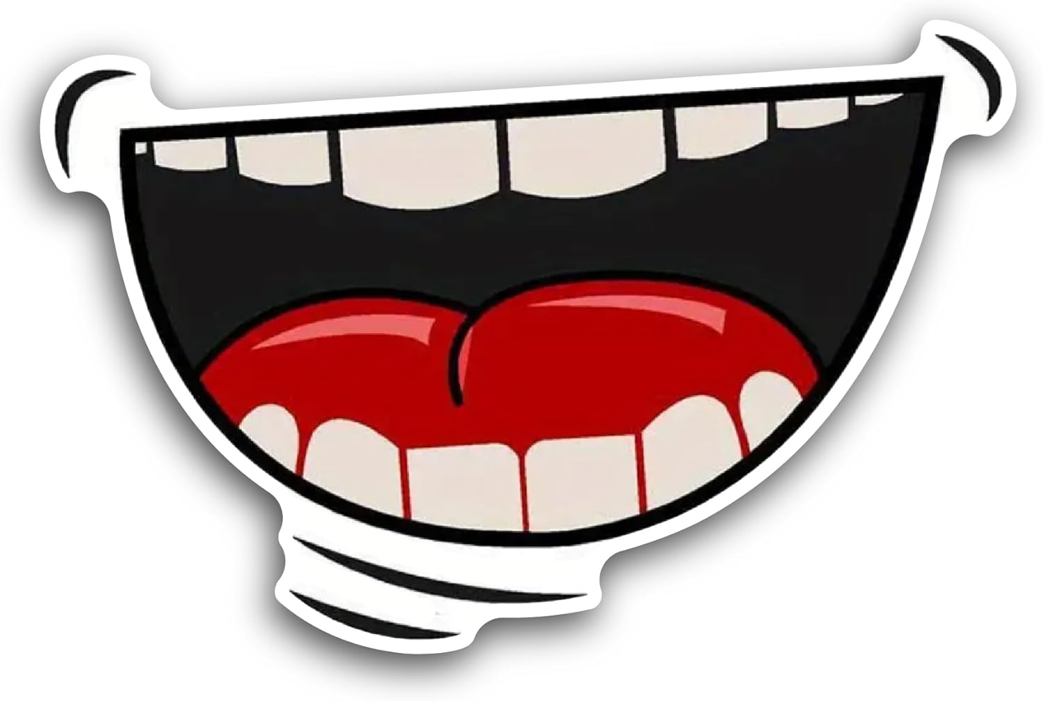 2 (Pieces) 3" and 5" Laughing Mouth with Teeth Sticker, Waterproof Vinyl Decals for Many Purpose Like Cars, Trucks, Laptops, Phones, Windows and More