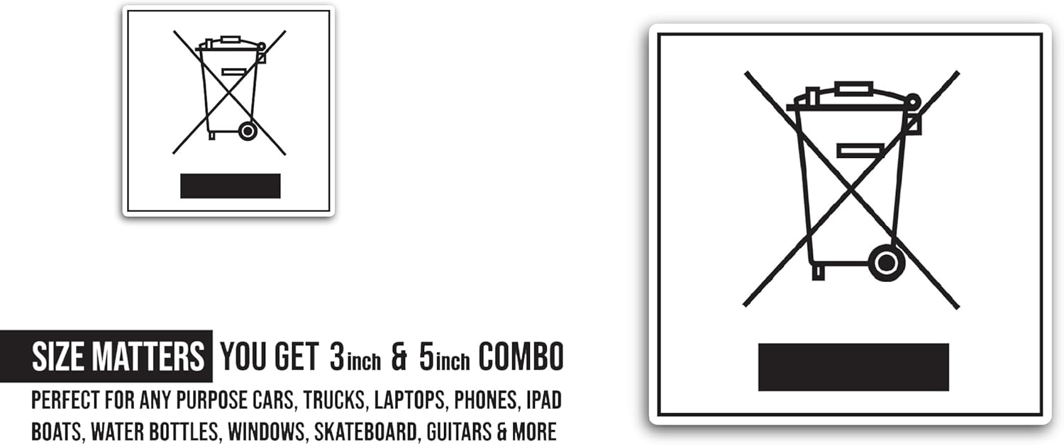 2 (Pieces) 3" and 5" No Waste Sticker, Waterproof Vinyl Decals for Many Purpose Like Cars, Trucks, Laptops, Phones, Windows and More