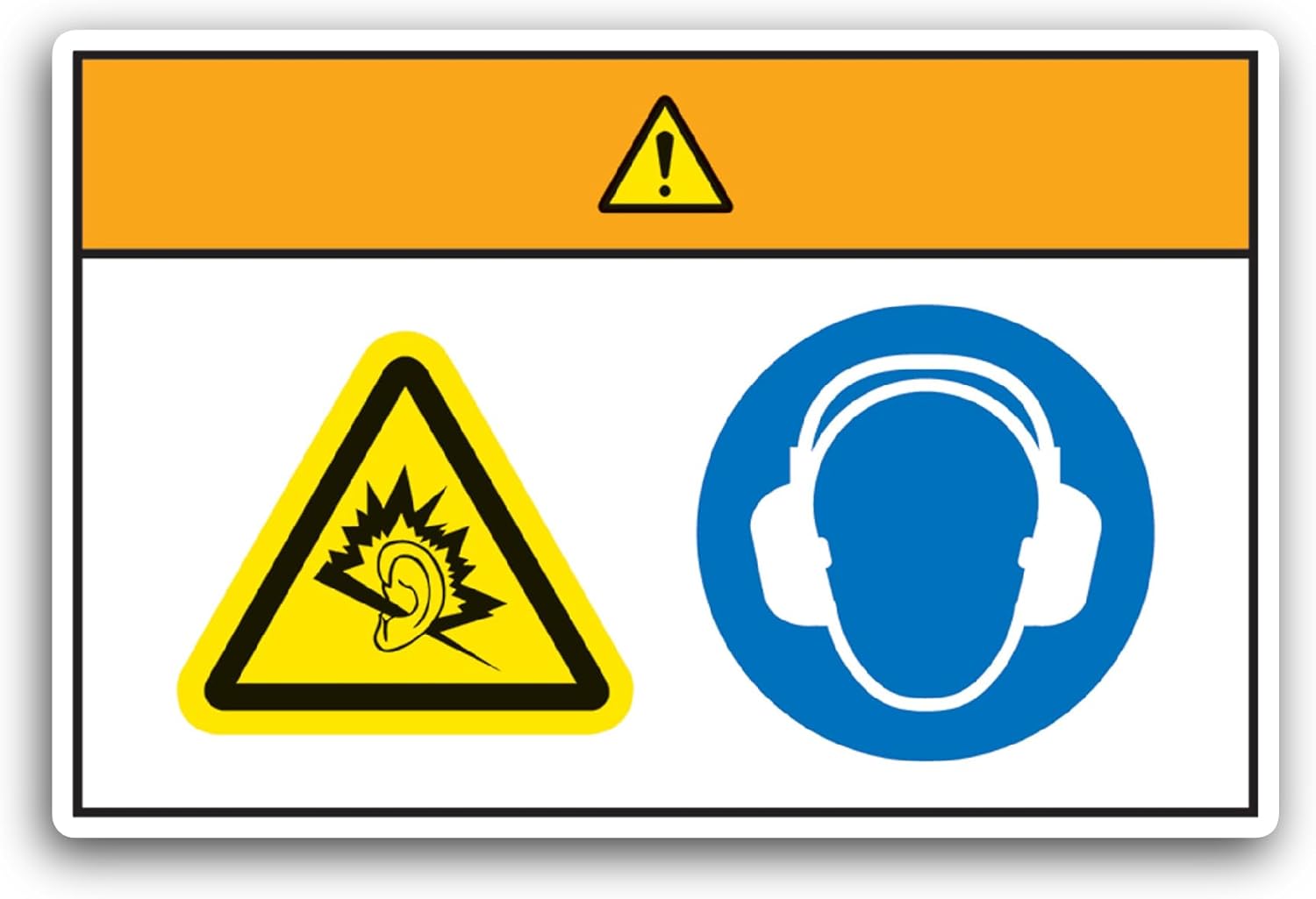 2 (Pieces) 3" and 5" Warning/Noise Hazard Sticker, Waterproof Vinyl Decals for Many Purpose Like Cars, Trucks, Laptops, Phones, Windows and More