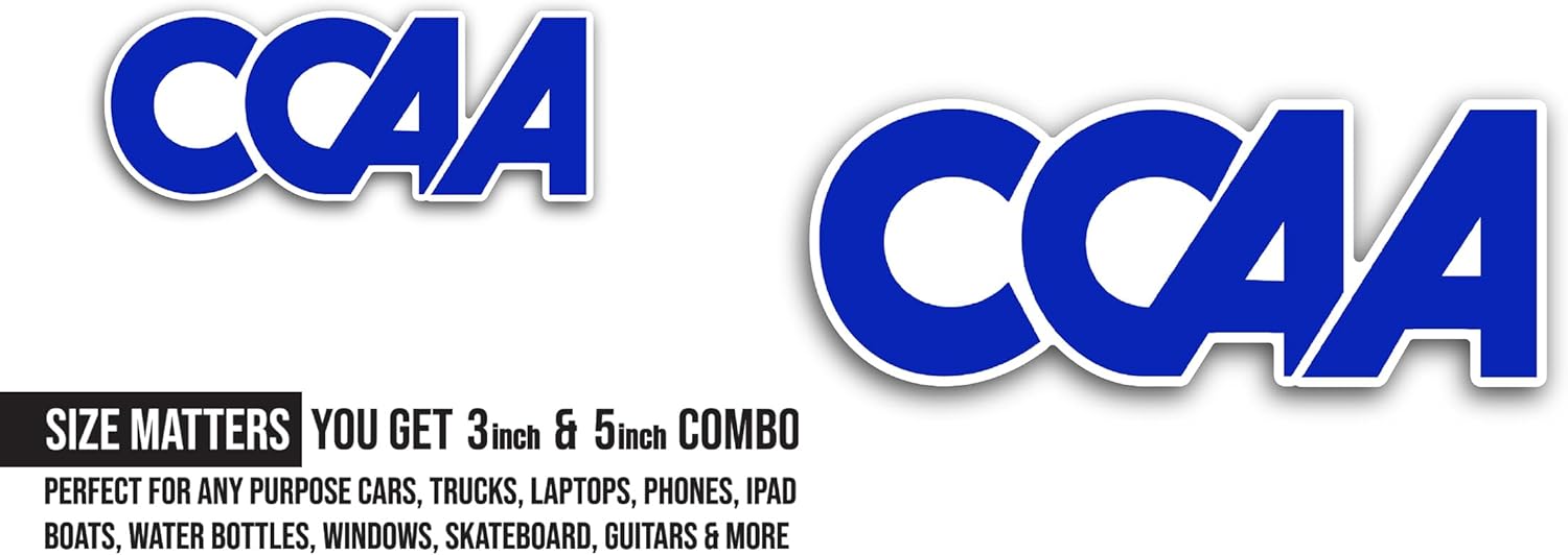 2 (Pieces) 3" and 5" Calif0rnia C0llegiate Athletic Association Sticker, Waterproof Vinyl Decals for Many Purpose Like Cars, Trucks, Laptops, Phones, Windows and More