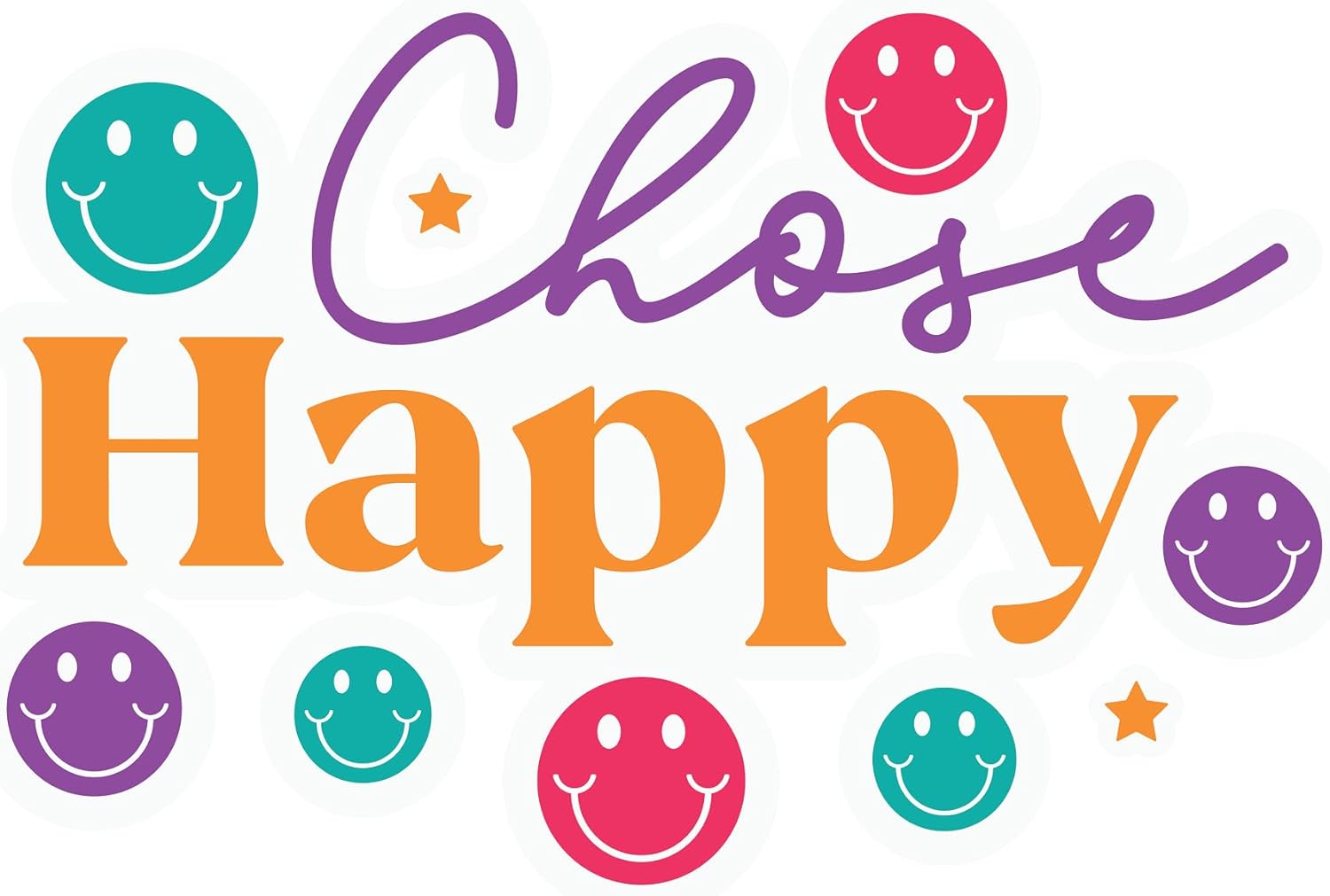 Inspirational Quote Chose Happy Motivational Sticker Vinyl Decal Motivation Stickers- 5" Vinyl Sticker Waterproof