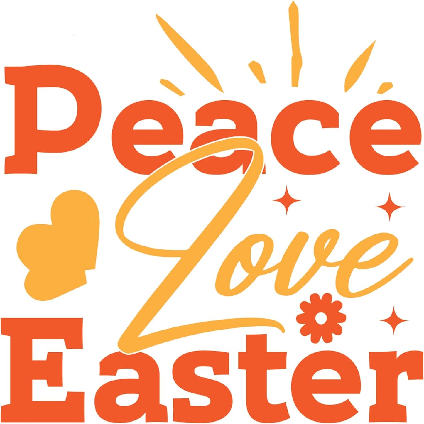 Inspirational Quote "Peace Love Easter" Motivational Sticker Vinyl Decal Motivation Stickers- 5" Vinyl Sticker Waterproof