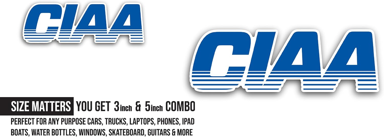 2 (Pieces) 3" and 5" Central Interc0llegiate Athletic Ass0ciation Sticker, Waterproof Vinyl Decals for Many Purpose Like Cars, Trucks, Laptops, Phones, Windows and More