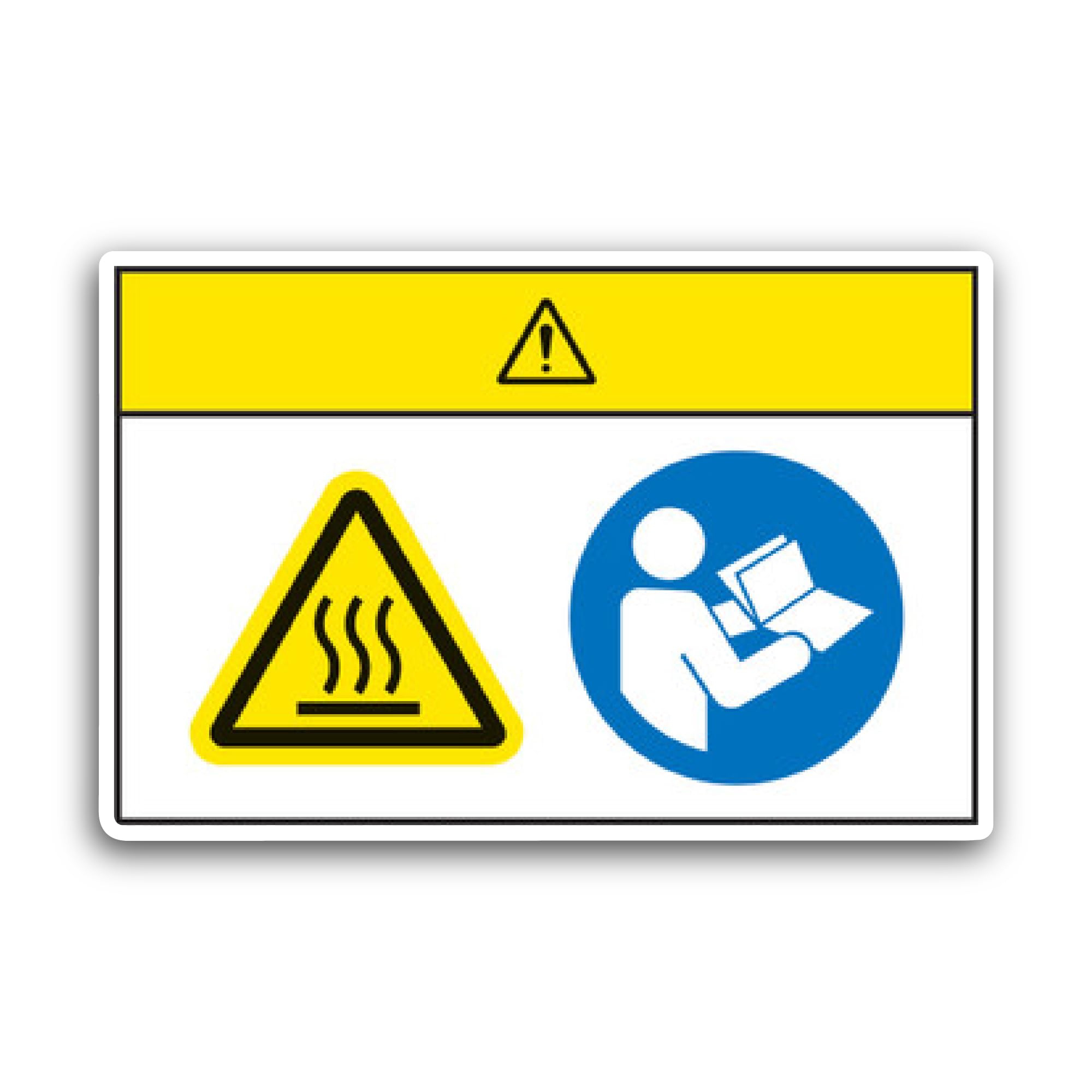 2 (Pieces) 3" and 5" Danger Refer Instruction Manual Booklet Symbol Sticker, Waterproof Vinyl Decals