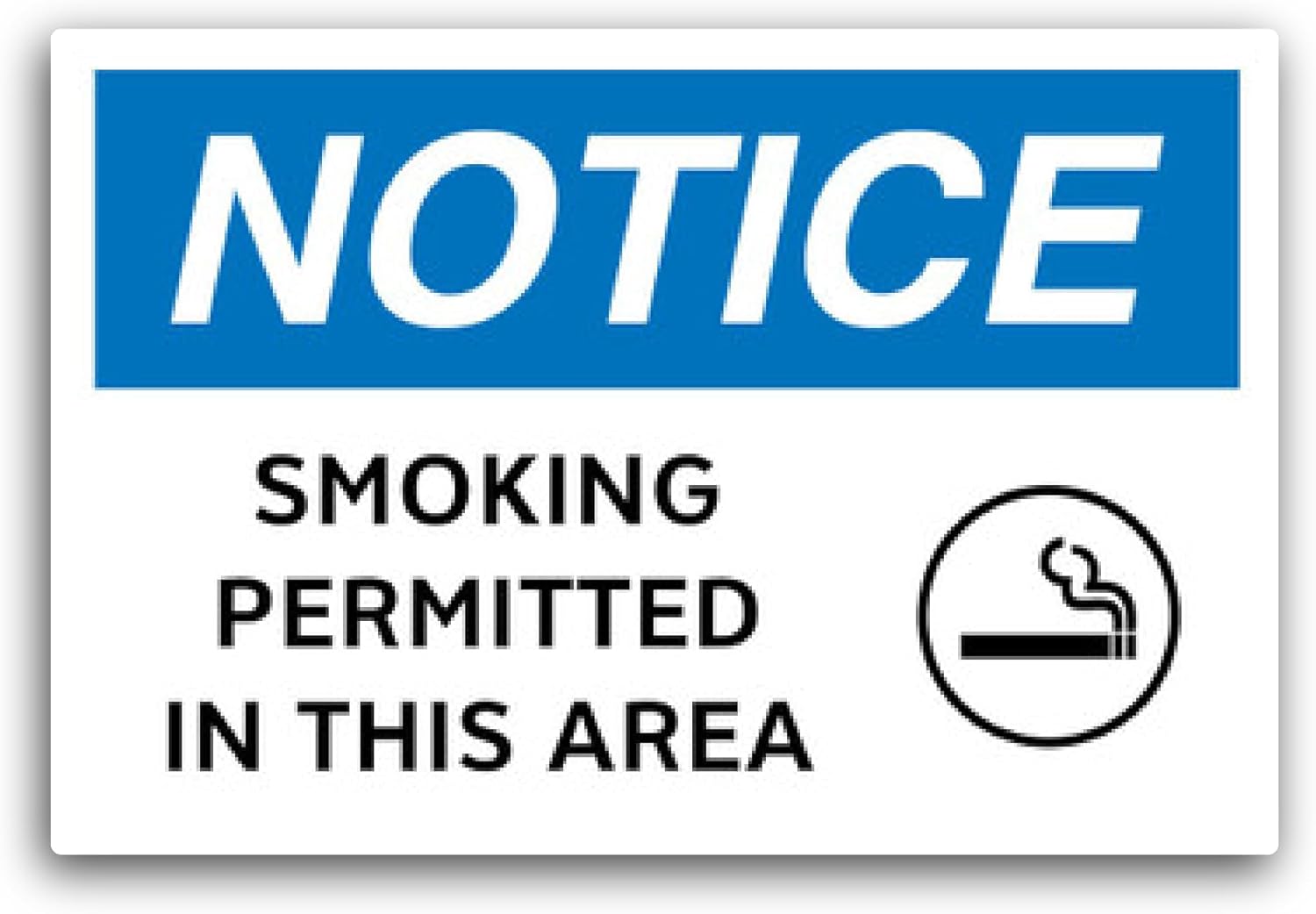 2 (Pieces) 3" and 5" Smoking Permitted in This Area Sticker, Waterproof Vinyl Decals for Many Purpose Like Cars, Trucks, Laptops, Phones, Windows and More