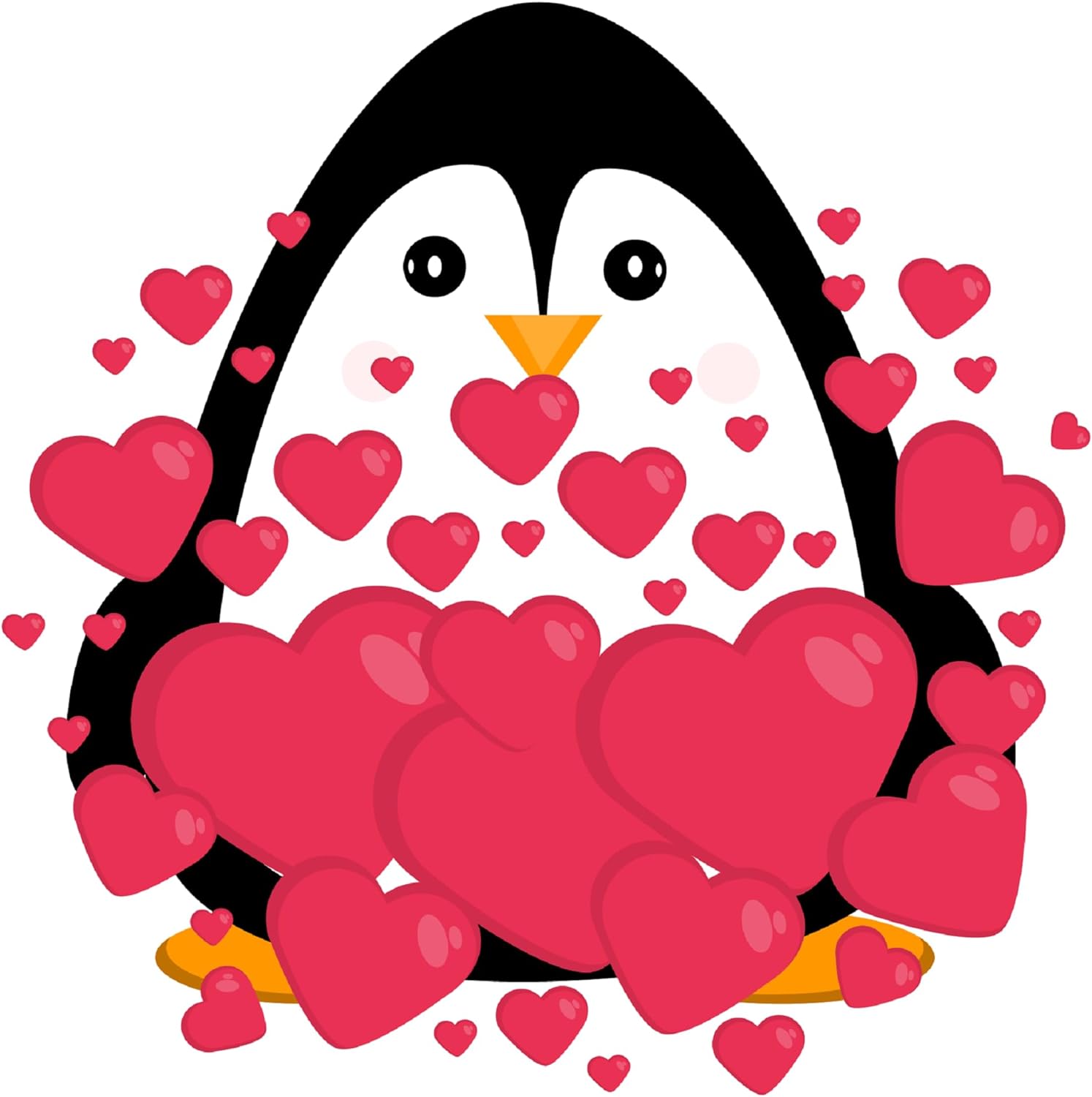 Inspirational Quote Penguine with Hearts Motivational Sticker Vinyl Decal Motivation Stickers- 5" Vinyl Sticker Waterproof