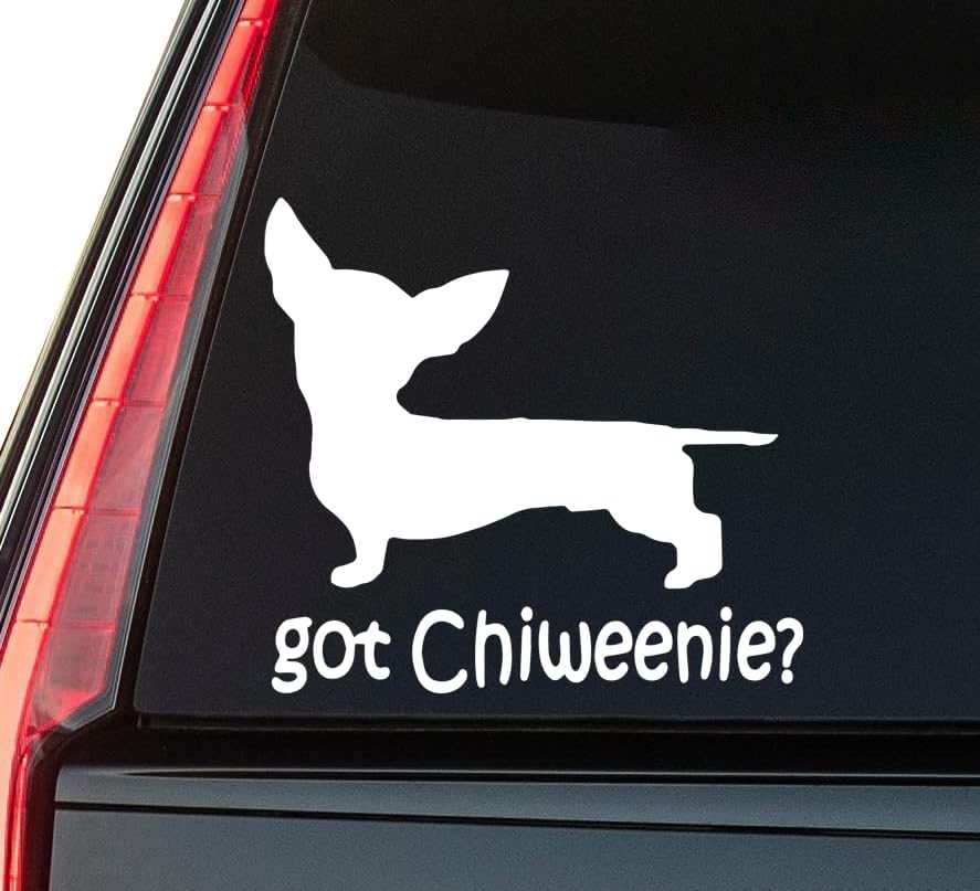 Got Chiweenie Window Vinyl Decal Sticker 6" (White), Waterproof Vinyl Decals for Many Purpose Like Cars, Trucks, Laptops, Phones, Windows and More