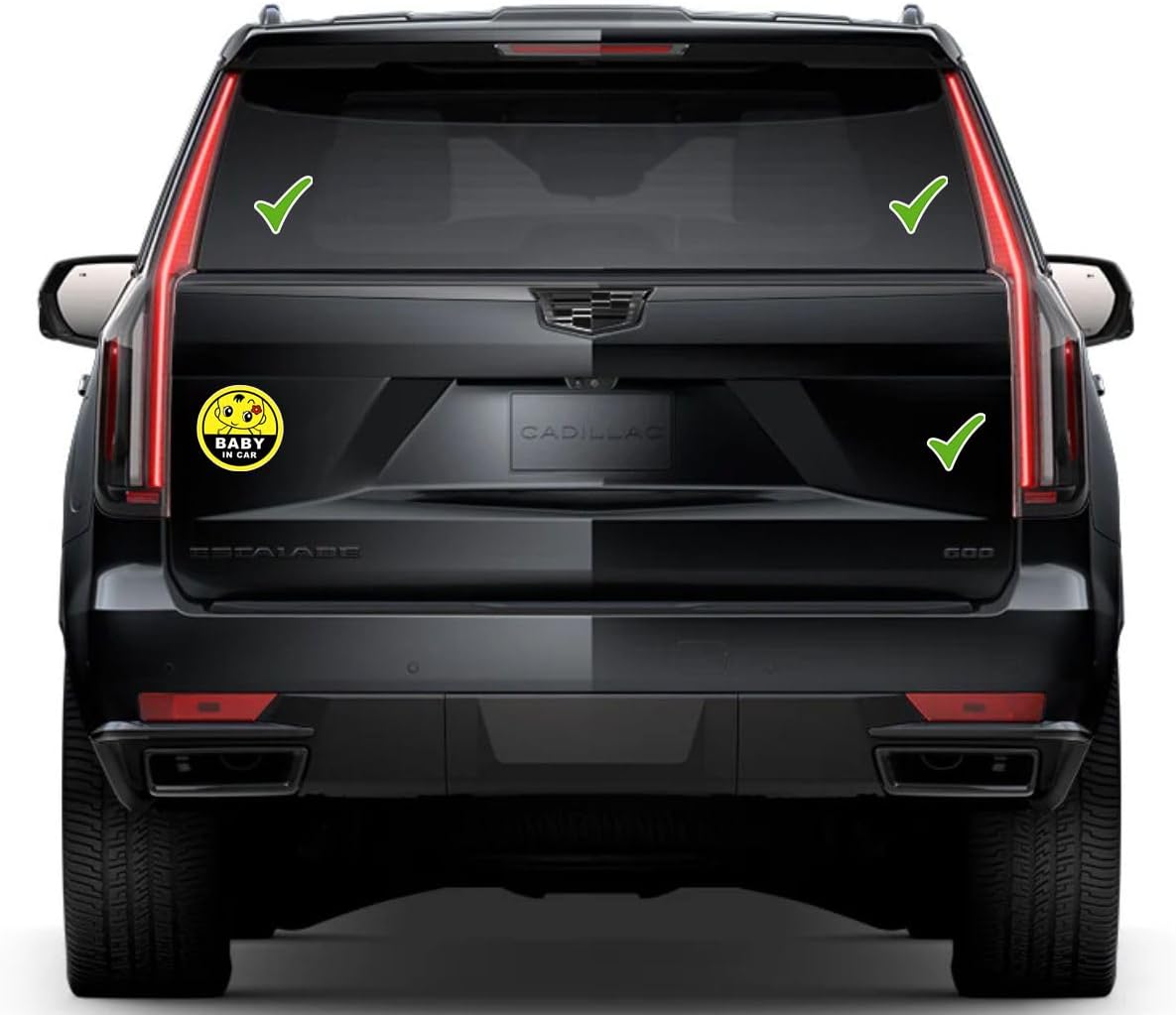 Yellow Baby in Car Window Vinyl Decal Sticker 6" (White), Waterproof Vinyl Decals for Many Purpose Like Cars, Trucks, Laptops, Phones, Windows and More