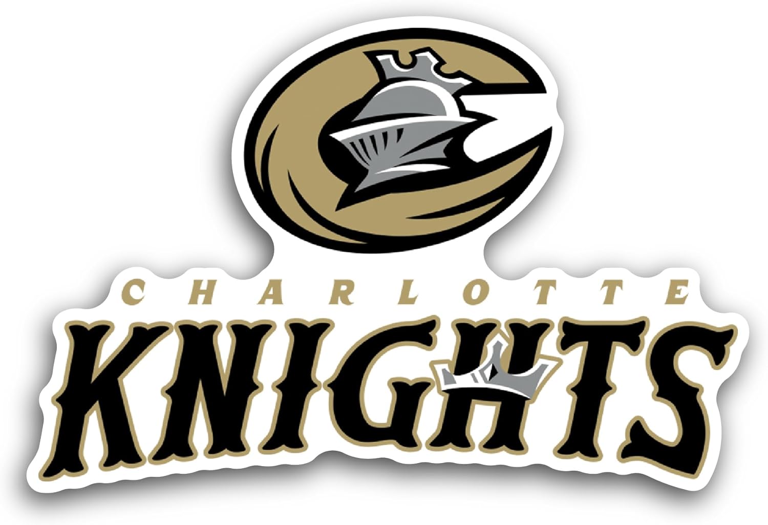 2 (Pieces) 3" and 5" Charl0tte Knights Sticker, Waterproof Vinyl Decals for Many Purpose Like Cars, Trucks, Laptops, Phones, Windows and More