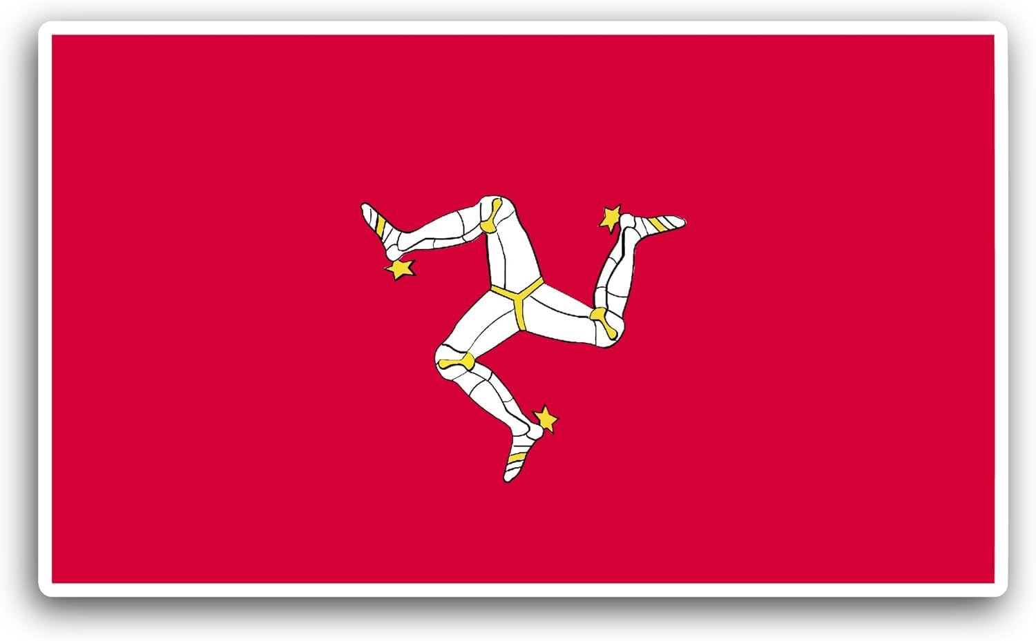 2 (Pieces) 3" and 5" Isle of Man Flag Sticker, Waterproof Vinyl Decals for Many Purpose Like Cars, Trucks, Laptops, Phones, Windows and More