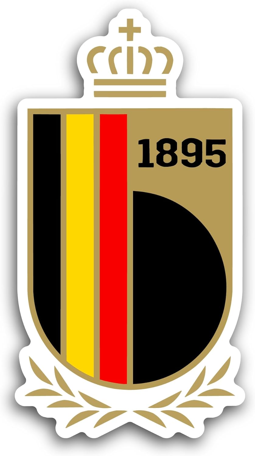 2 (Pieces) 3" and 5" R0yal Belgian F00tball Sticker, Waterproof Vinyl Decals for Many Purpose Like Cars, Trucks, Laptops, Phones, Windows and More