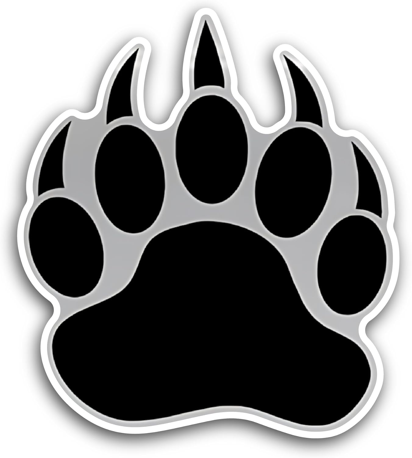 2 (Pieces) 3" and 5" Bear Paw Sticker, Waterproof Vinyl Decals for Many Purpose Like Cars, Trucks, Laptops, Phones, Windows and More