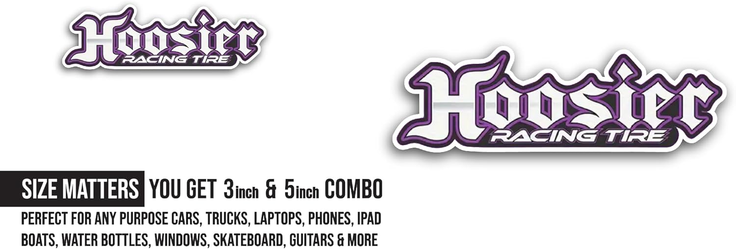 2 (Pieces) 3" and 5" H00sier Sticker, Waterproof Vinyl Decals for Many Purpose Like Cars, Trucks, Laptops, Phones, Windows and More