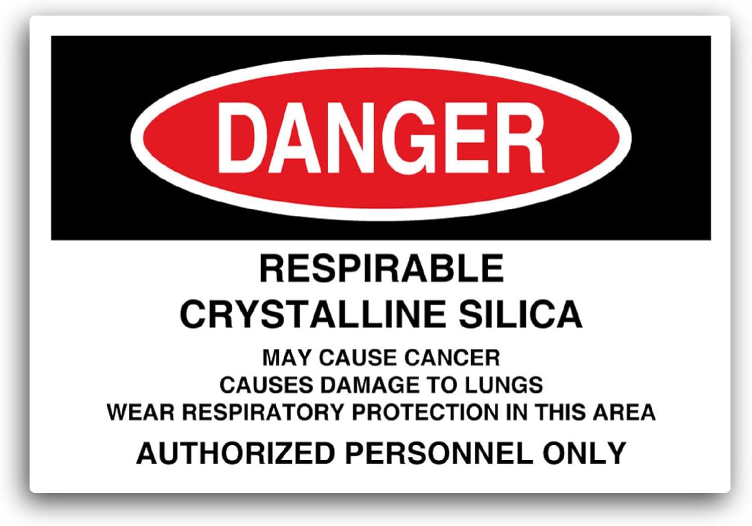 2 (Pieces) 3" and 5" Respirable Crystalline Sticker, Waterproof Vinyl Decals for Many Purpose Like Cars, Trucks, Laptops, Phones, Windows and More
