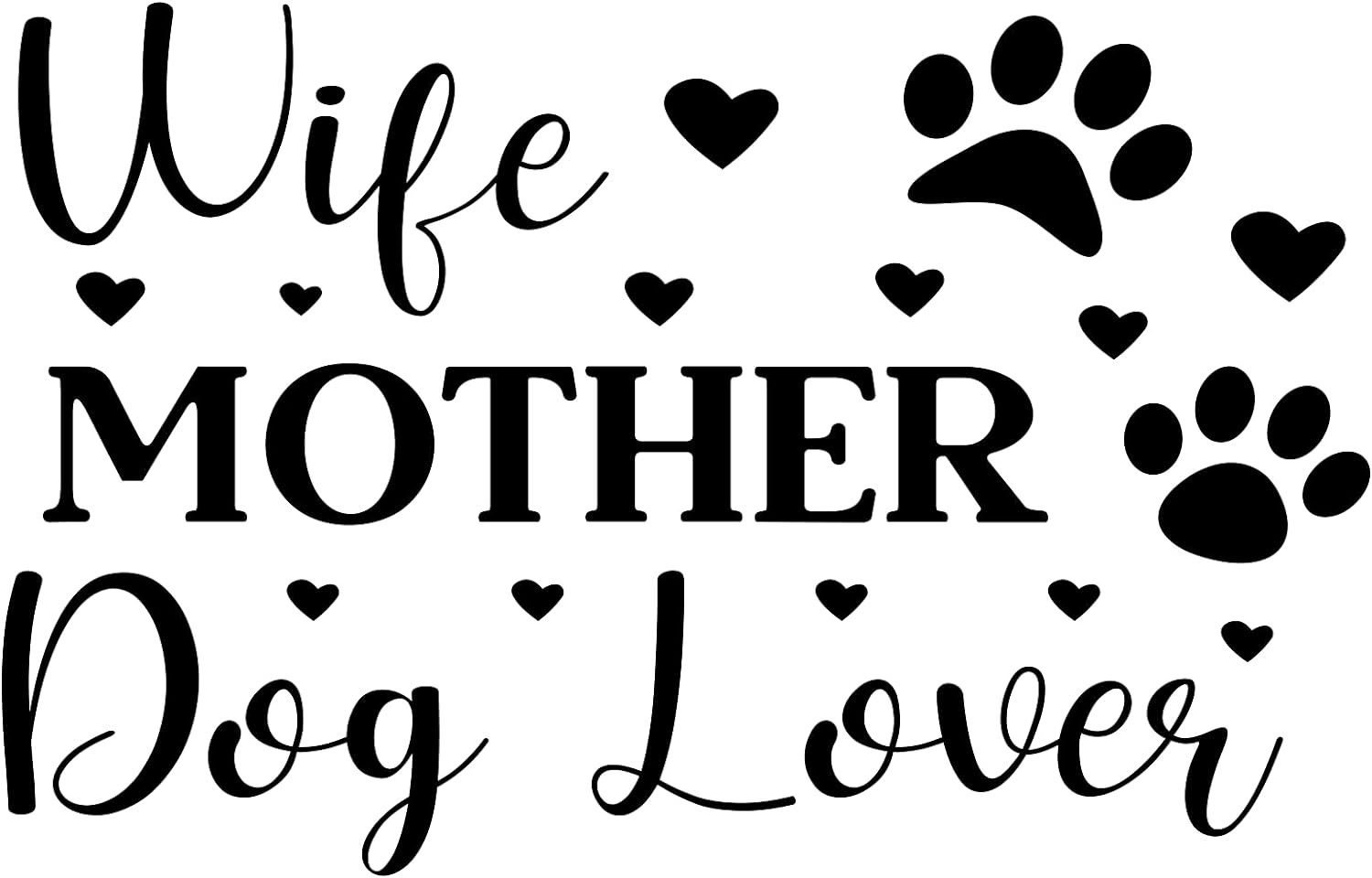 Inspirational Quote "Wife Mother Dog Lover, Sticker" Motivational Sticker Vinyl Decal Motivation Stickers- 5" Vinyl Sticker Waterproof