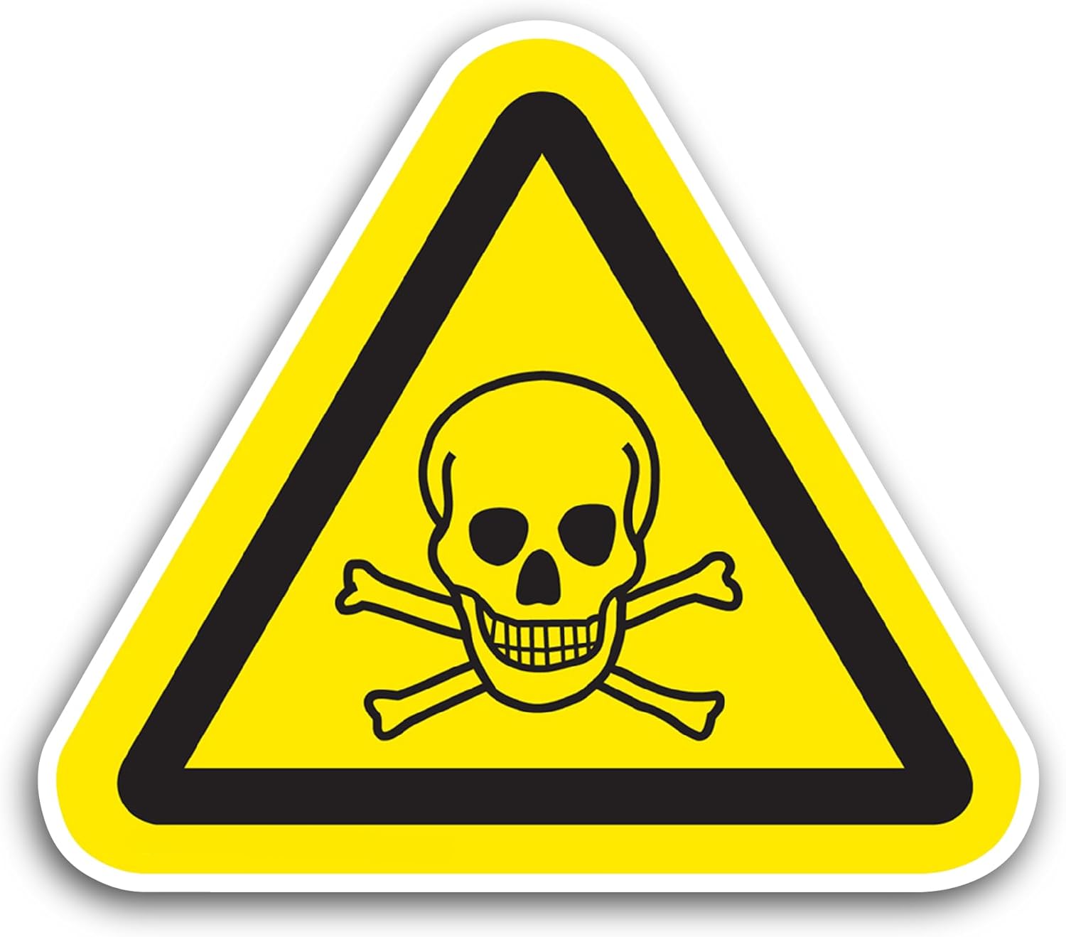 2 (Pieces) 3" and 5" Warning; Toxic Material. Sign Sticker, Waterproof Vinyl Decals for Many Purpose Like Cars, Trucks, Laptops, Phones, Windows and More