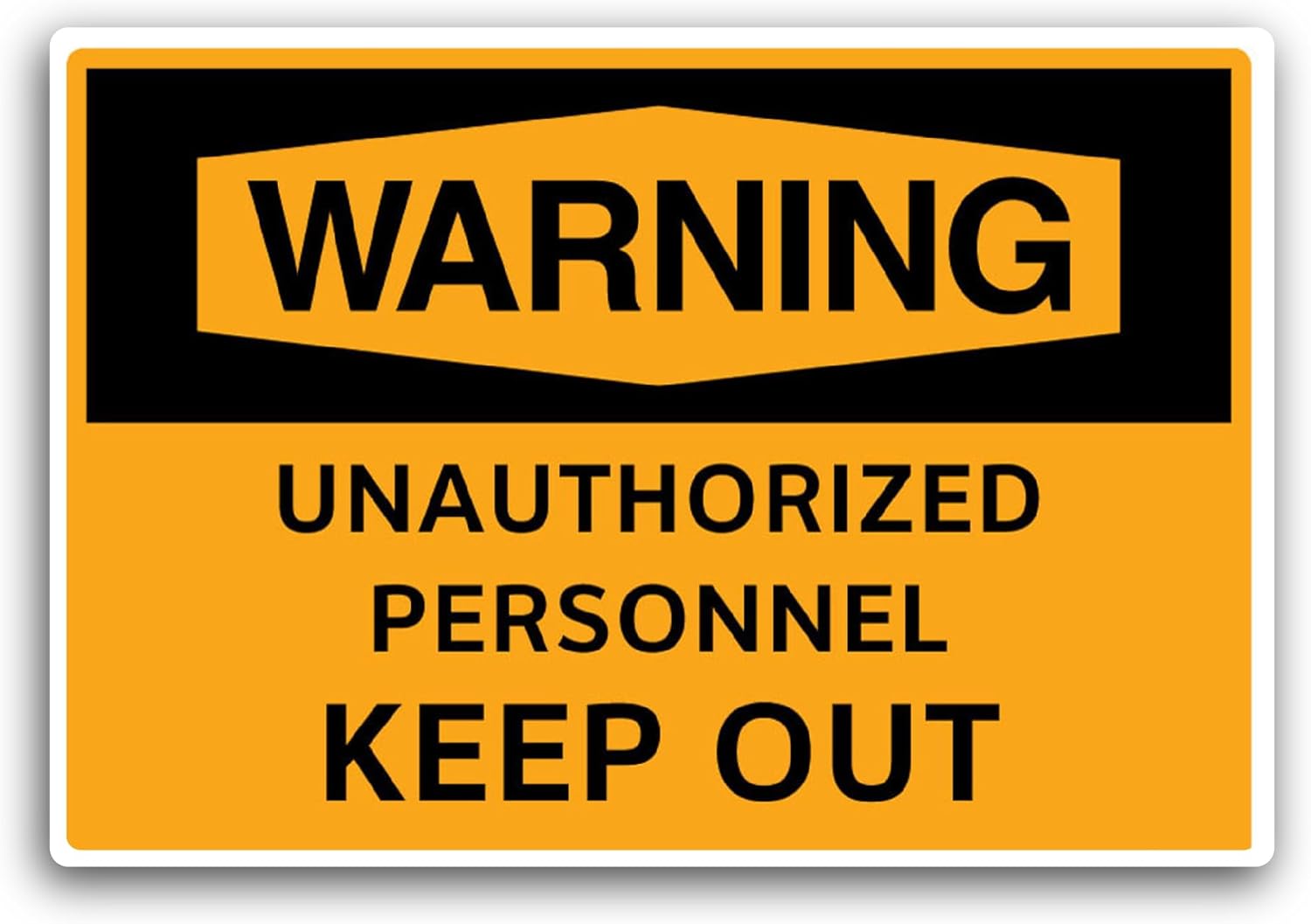 2 (Pieces) 3" and 5" Unauthorized Personnel Keep Out Sticker, Waterproof Vinyl Decals for Many Purpose Like Cars, Trucks, Laptops, Phones, Windows and More