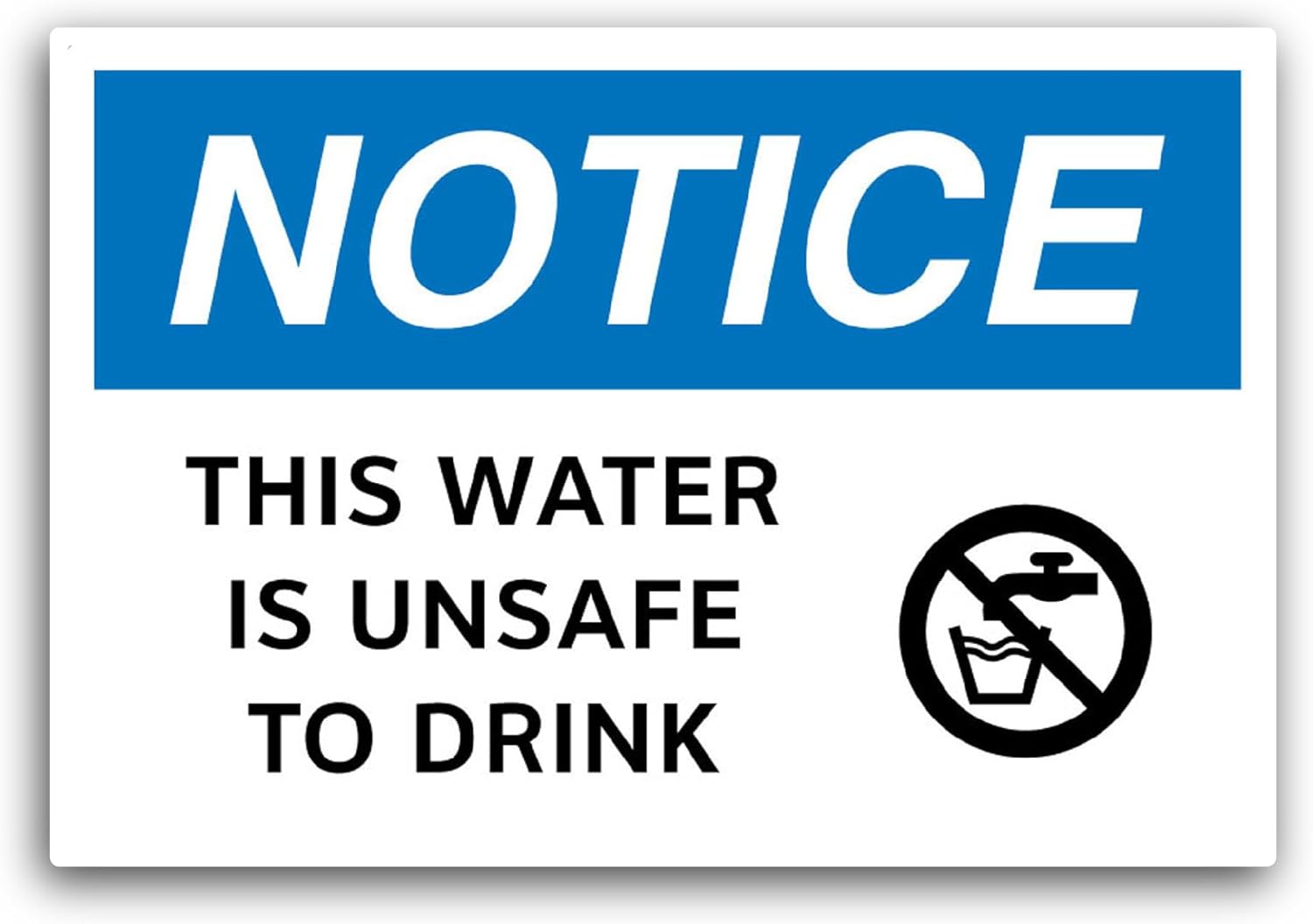 2 (Pieces) 3" and 5" Notice This Water Unsafe Sticker, Waterproof Vinyl Decals for Many Purpose Like Cars, Trucks, Laptops, Phones, Windows and More