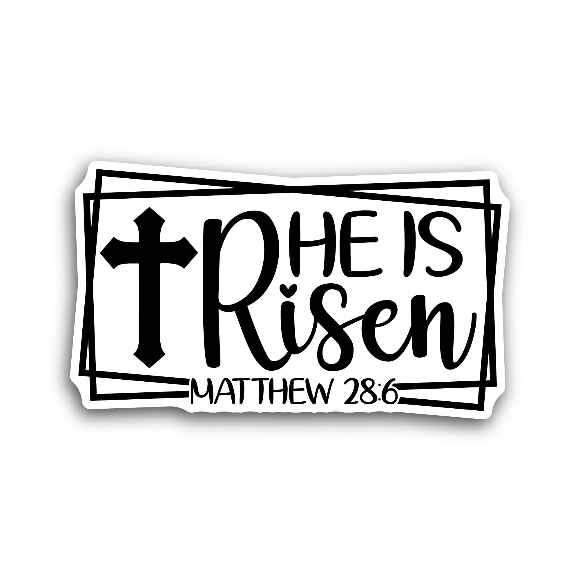 2 (Pieces) 3" and 5" He is Risen Black Text Sticker, Waterproof Vinyl Decals for Many Purpose Like C