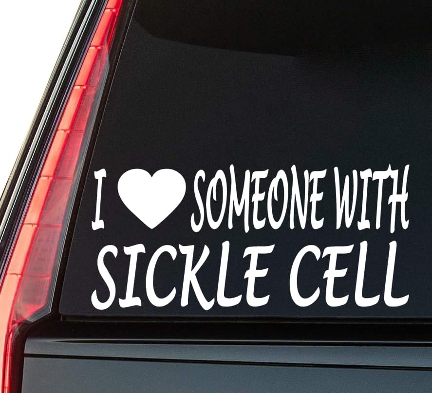 I Love Someone with Sickle Cell Window Vinyl Decal Sticker 6" (White), Waterproof Vinyl Decals for Many Purpose Like Cars, Trucks, Laptops, Phones, Windows and More