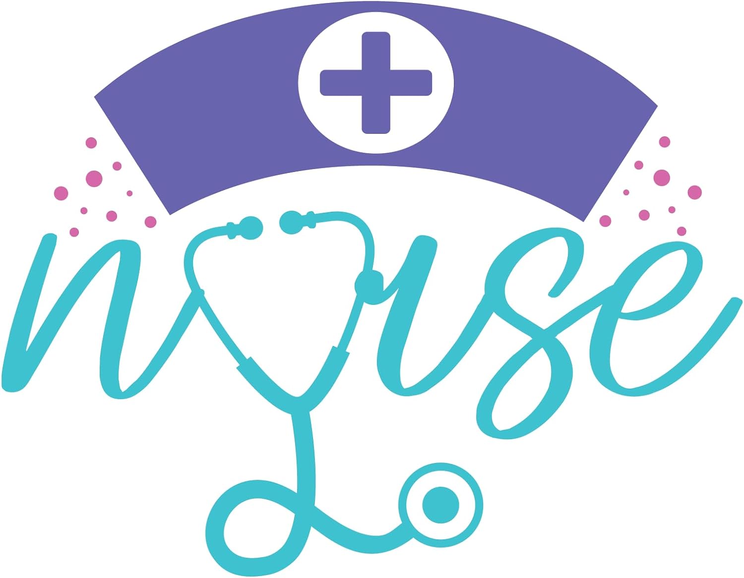 Inspirational Quote "Nurse Icon with Stethoscope and Medical Sign" Motivational Sticker Vinyl Decal Motivation Stickers- 5" Vinyl Sticker Waterproof