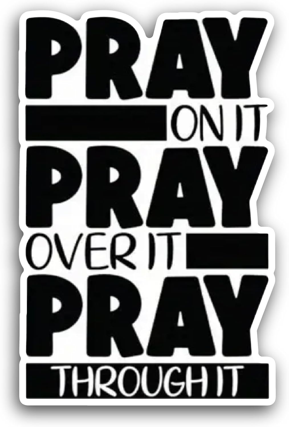 2 (Pieces) 3" and 5" Pray Lettering Sticker, Waterproof Vinyl Decals for Many Purpose Like Cars, Trucks, Laptops, Phones, Windows and More