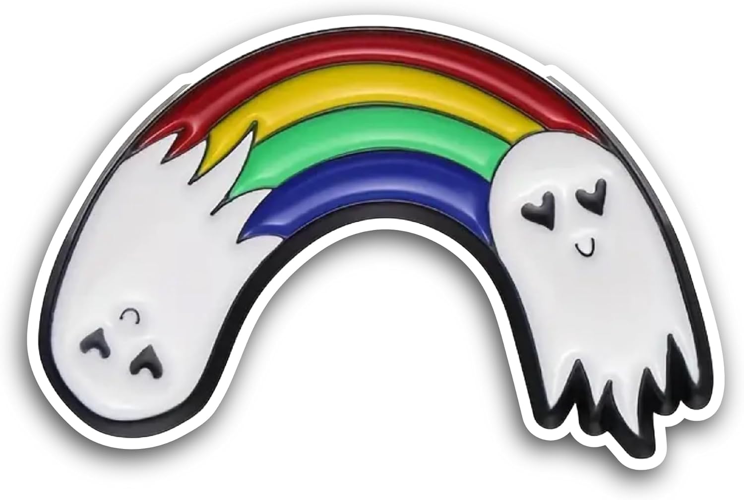 2 (Pieces) 3" and 5" Rainbow and Ghosts Sticker, Waterproof Vinyl Decals for Many Purpose Like Cars, Trucks, Laptops, Phones, Windows and More