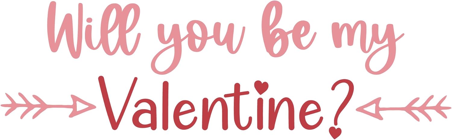 Inspirational Quote Will You Be My Valentine Motivational Sticker Vinyl Decal Motivation Stickers- 5" Vinyl Sticker Waterproof