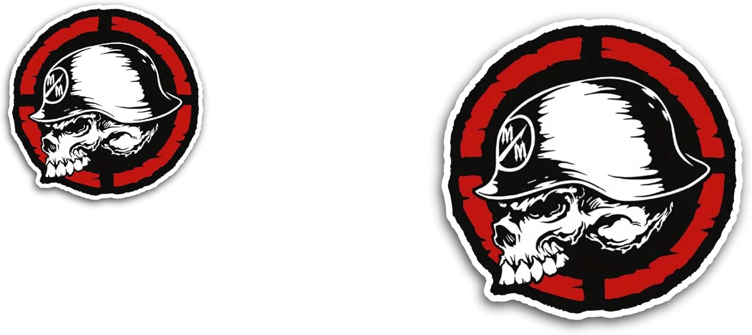2 (Pieces) 3" and 5" Skull Logo Sticker, Waterproof Vinyl Decals for Many Purpose Like Cars, Trucks, Laptops, Phones, Windows and More