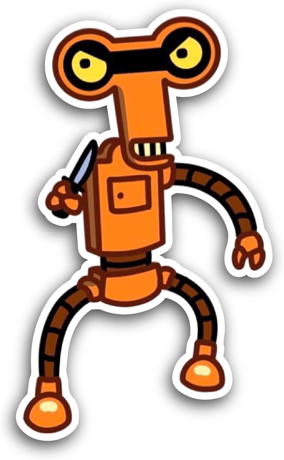 2 (Pieces) 3" and 5" Cartoon Robert Sticker, Waterproof Vinyl Decals for Many Purpose Like Cars, Trucks, Laptops, Phones, Windows and More