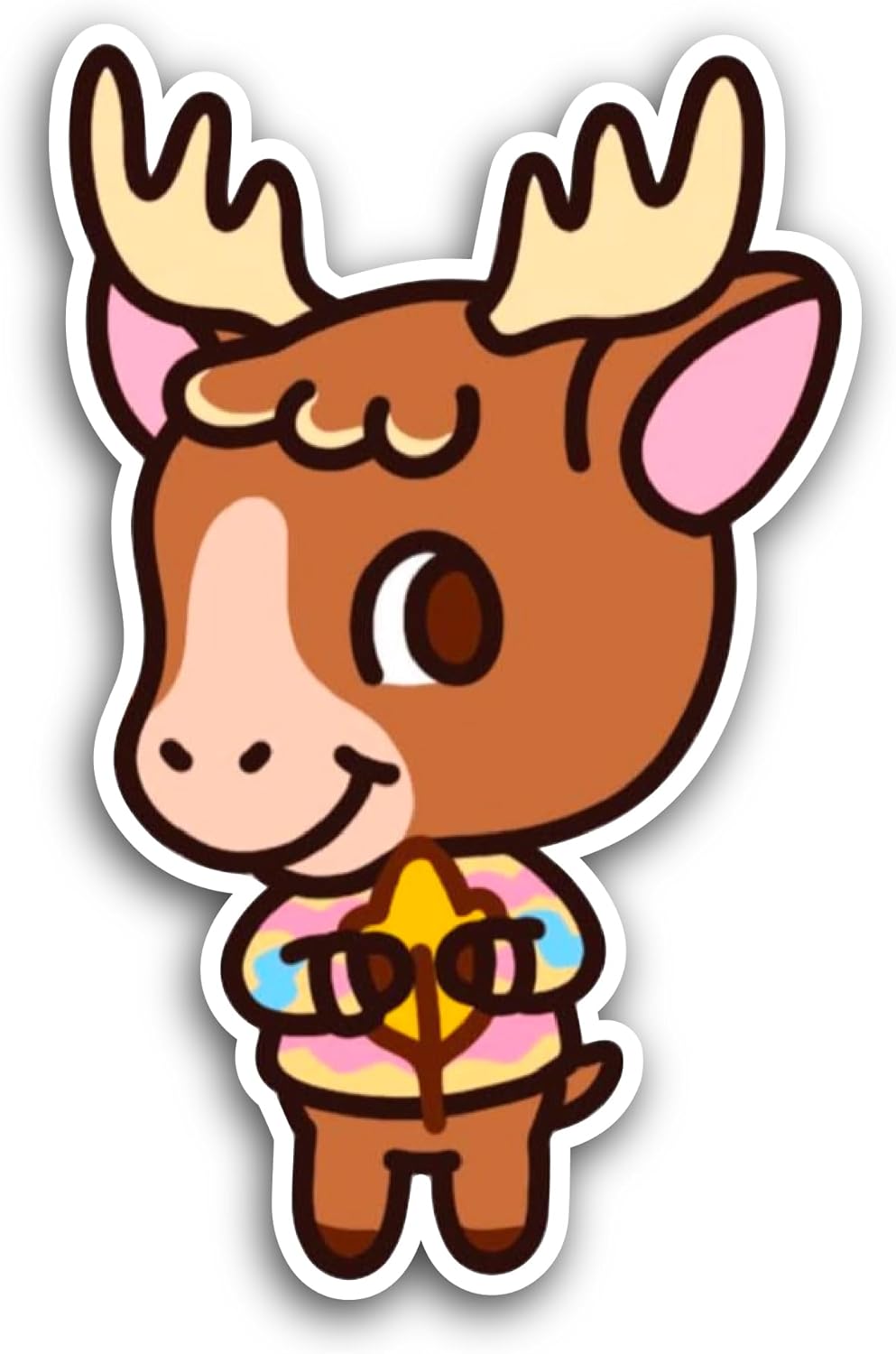2 (Pieces) 3" and 5" Cute Deer Sticker, Waterproof Vinyl Decals for Many Purpose Like Cars, Trucks, Laptops, Phones, Windows and More