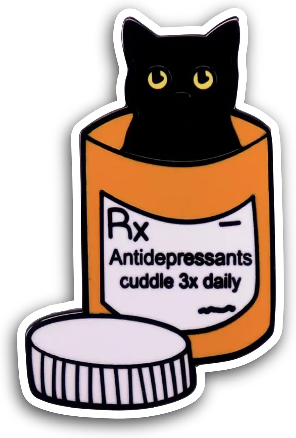 2 (Pieces) 3" and 5" Antidepressant Cat Sticker, Waterproof Vinyl Decals for Many Purpose Like Cars, Trucks, Laptops, Phones, Windows and More