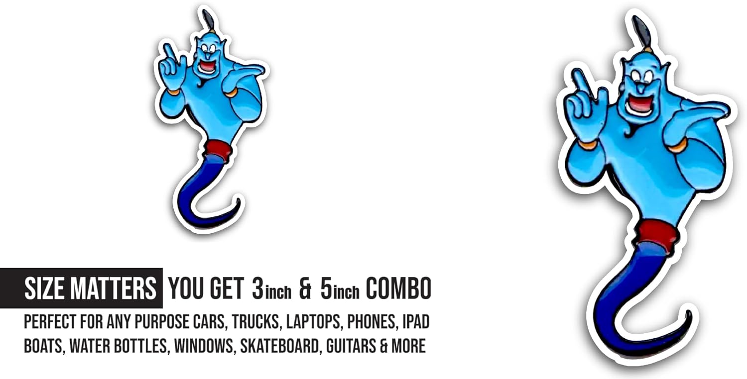 2 (Pieces) 3" and 5" Blue Color Ghost Sticker, Waterproof Vinyl Decals for Many Purpose Like Cars, Trucks, Laptops, Phones, Windows and More