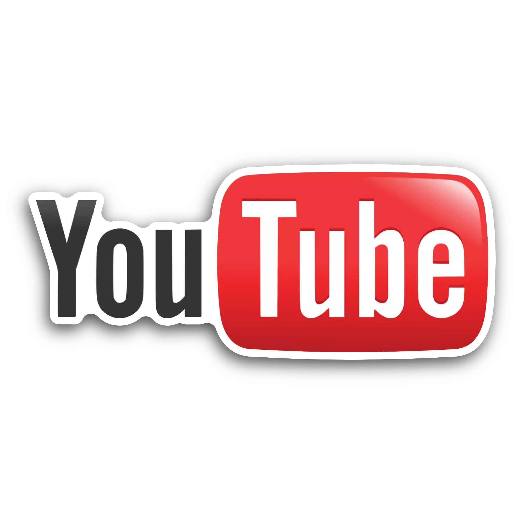 2 (Pieces) 3" and 5" You Tube Sticker, Waterproof Vinyl Decals for Many Purpose Like Cars, Trucks, L