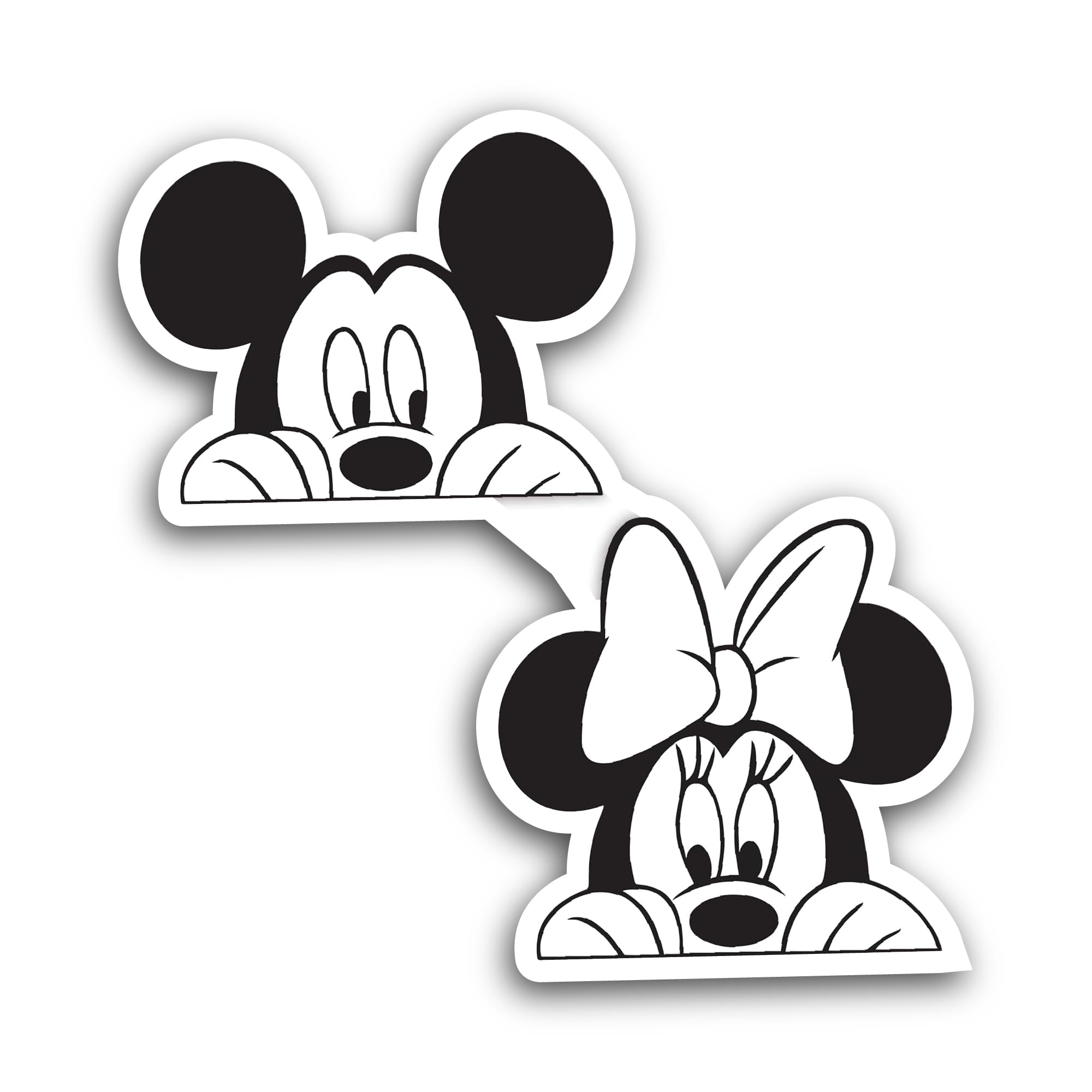 2 (Pieces) 3" and 5" Cute Cartoon Mouse Face Sticker, Waterproof Vinyl Decals for Many Purpose Like 