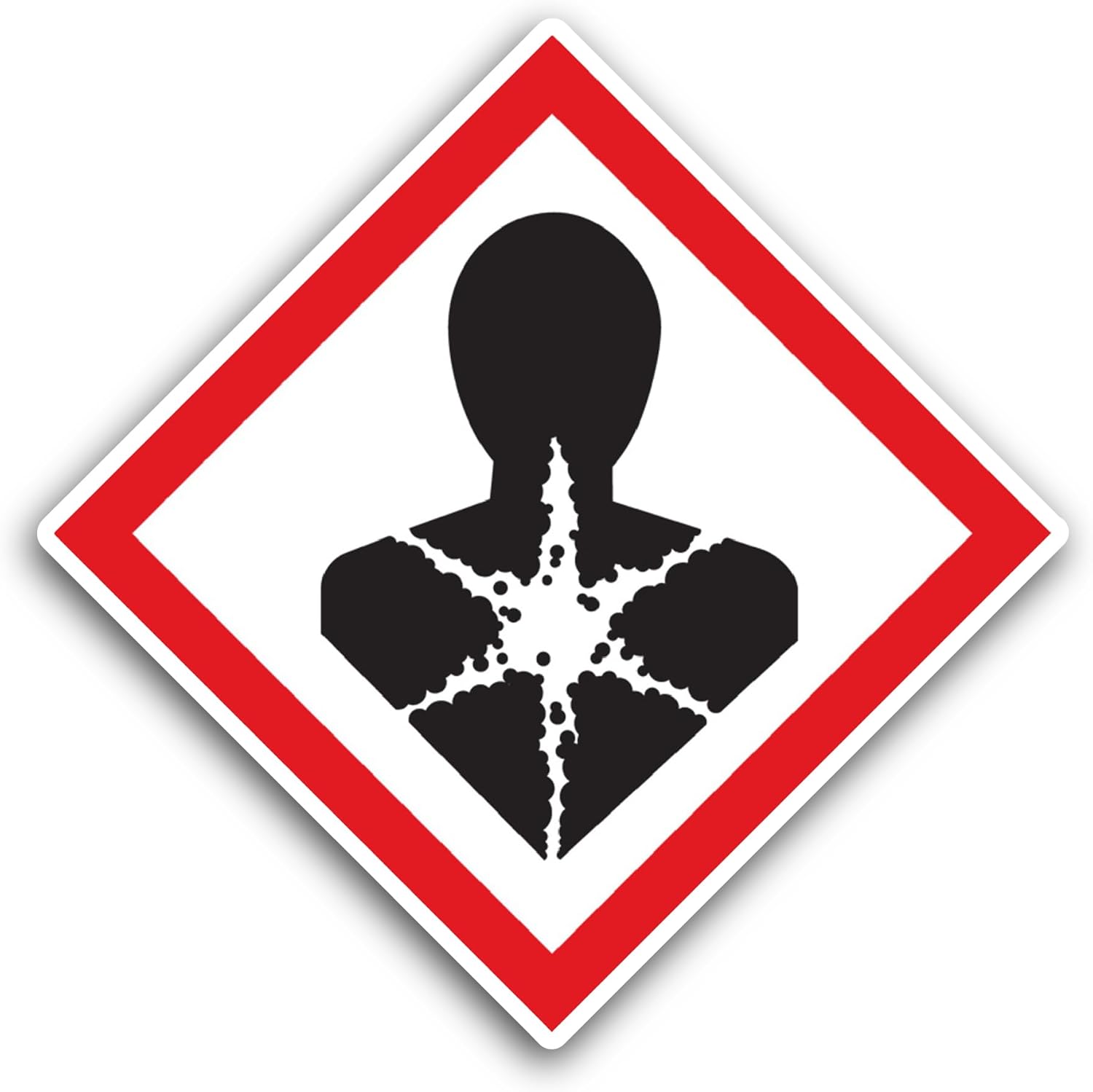 2 (Pieces) 3" and 5" Hazard Sign Sticker, Waterproof Vinyl Decals for Many Purpose Like Cars, Trucks, Laptops, Phones, Windows and More