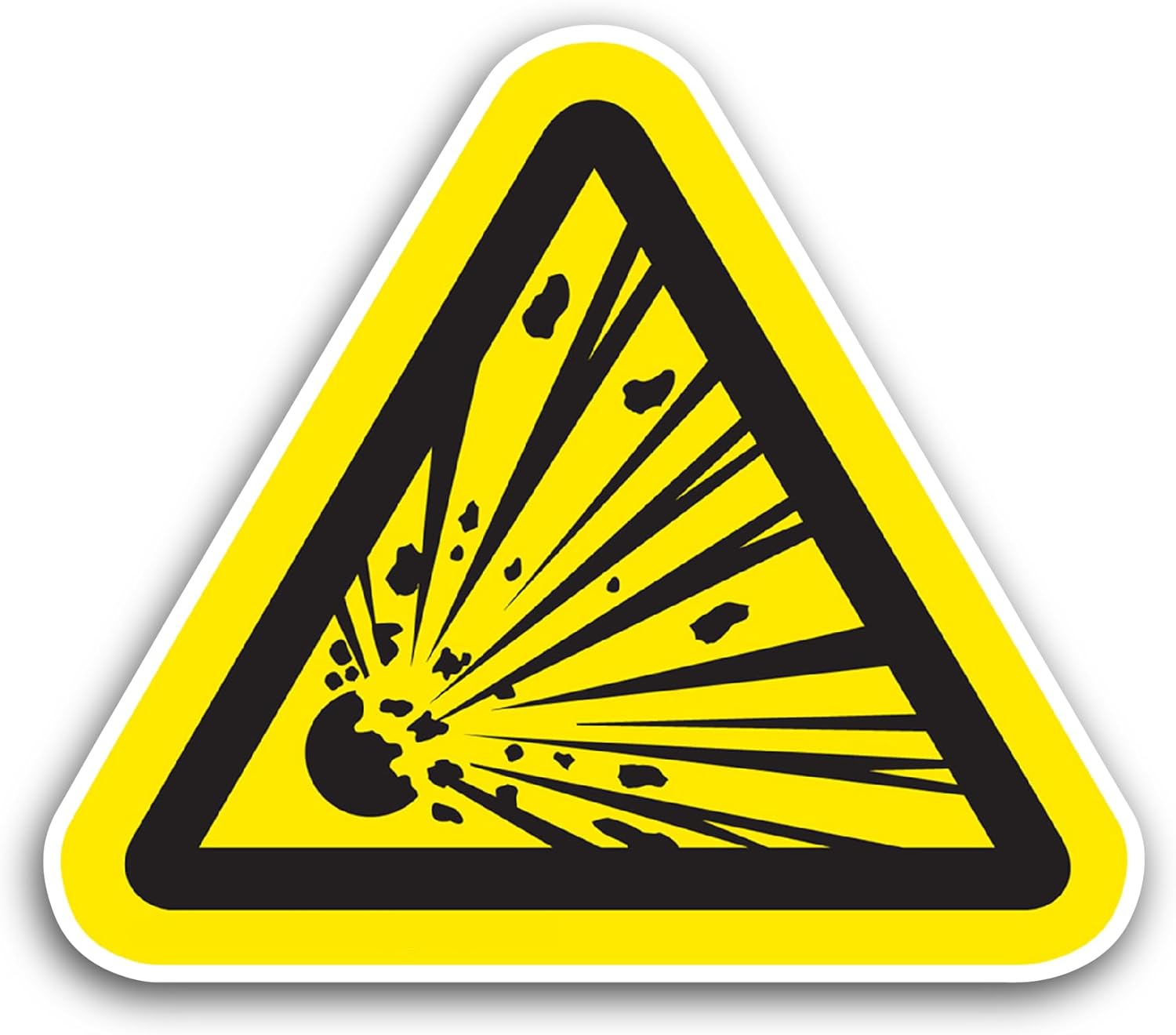 2 (Pieces) 3" and 5" Hazard Symbol Explosion Sticker, Waterproof Vinyl Decals for Many Purpose Like Cars, Trucks, Laptops, Phones, Windows and More