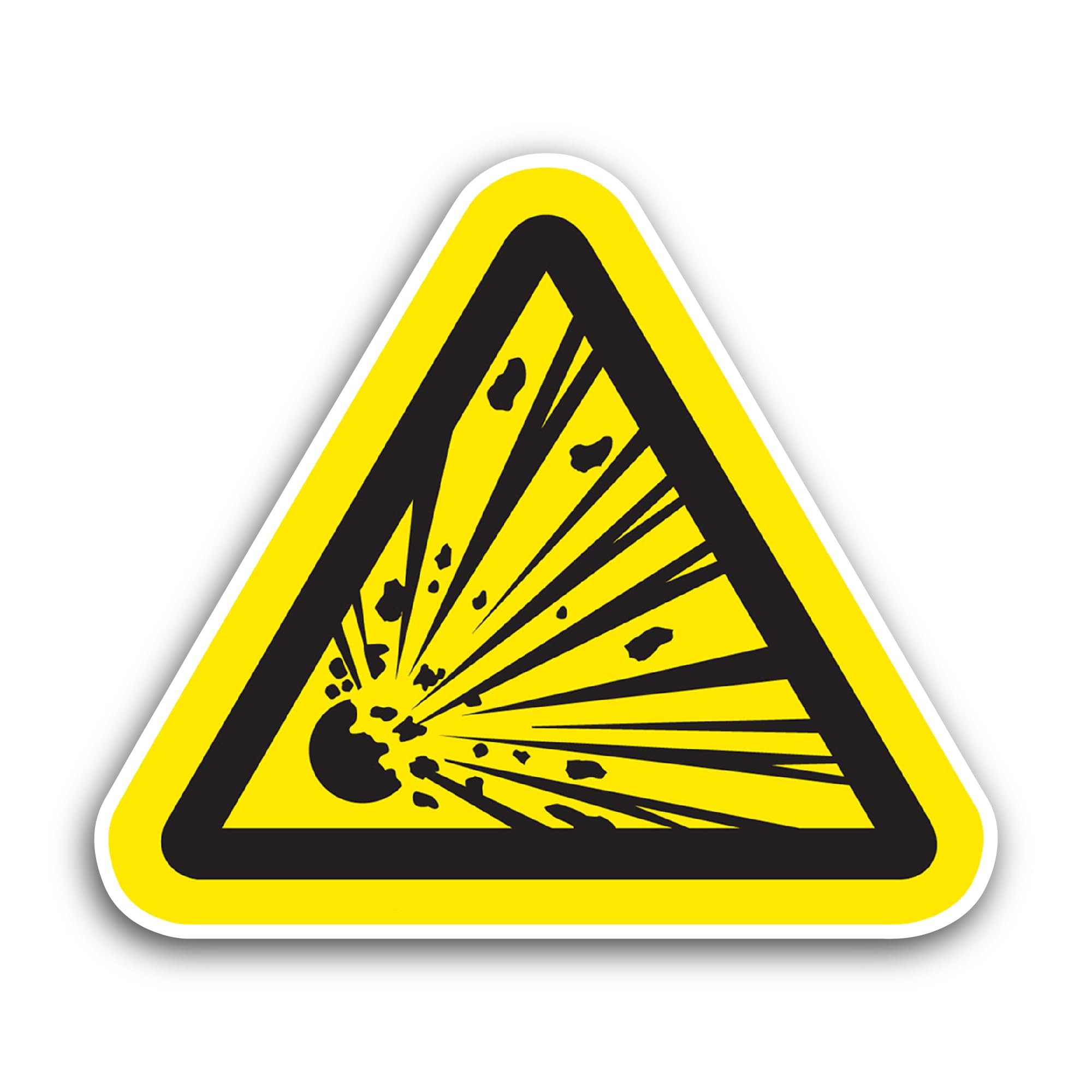 2 (Pieces) 3" and 5" Hazard Symbol Explosion Sticker, Waterproof Vinyl Decals for Many Purpose Like 