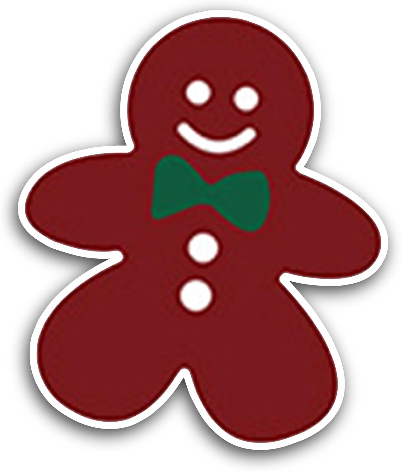 2 (Pieces) 3" and 5" Gingerbread Man Sticker, Waterproof Vinyl Decals for Many Purpose Like Cars, Trucks, Laptops, Phones, Windows and More