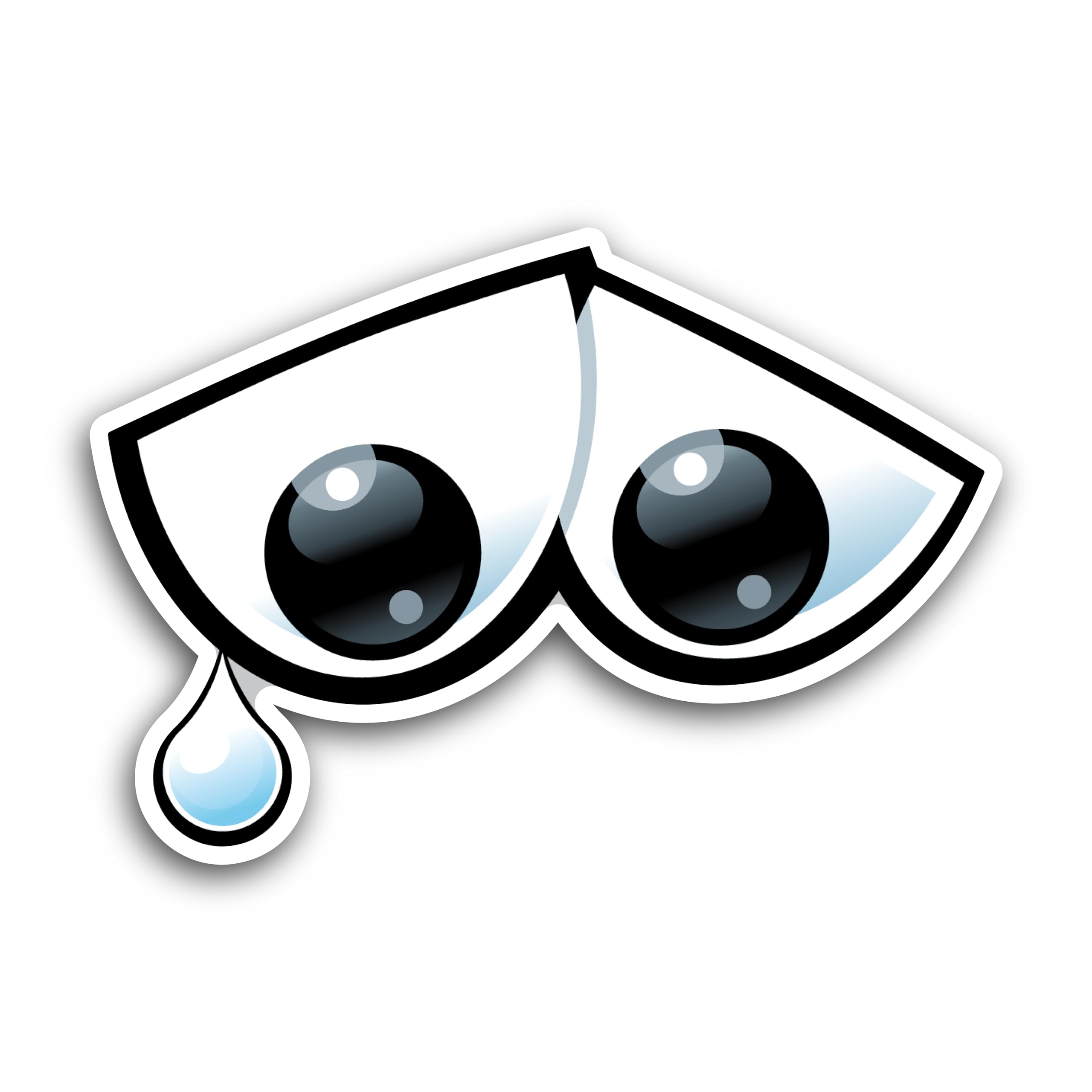 2 (Pieces) 3" and 5" Eyes with Drop of tears Decal Sticker, Waterproof Vinyl Decals for Many Purpose