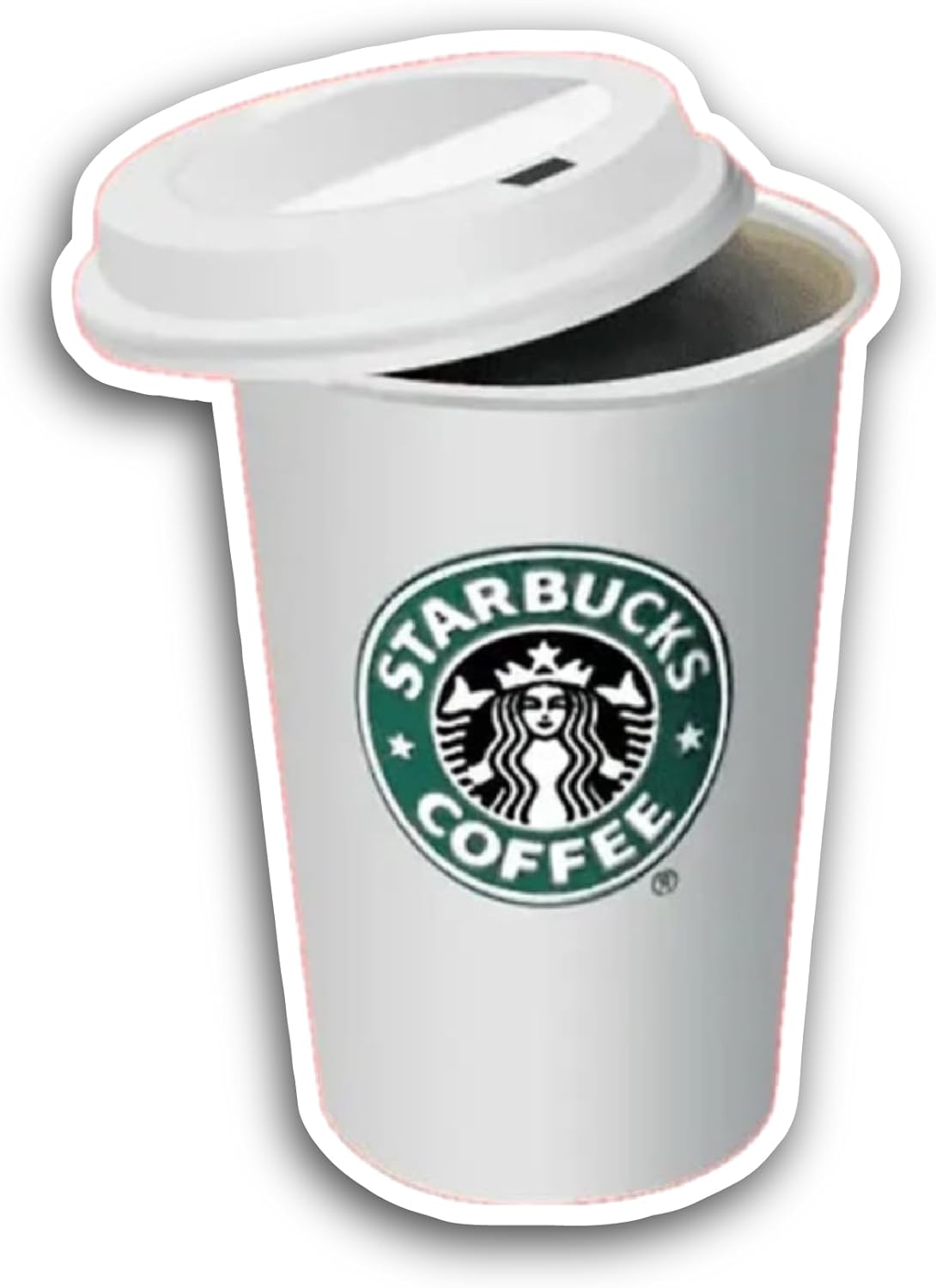 2 (Pieces) 3" and 5" Coffee Cup with Lid Sticker, Waterproof Vinyl Decals for Many Purpose Like Cars, Trucks, Laptops, Phones, Windows and More