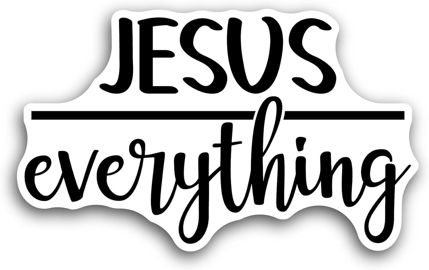 2 (Pieces) 3" and 5" Jesus Everything Text Sticker, Waterproof Vinyl Decals for Many Purpose Like Cars, Trucks, Laptops, Phones, Windows and More