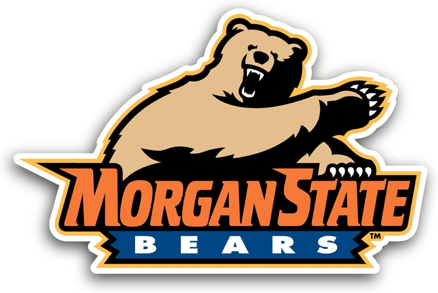 2 (Pieces) 3" and 5" M0rgan State Bears Sticker, Waterproof Vinyl Decals for Many Purpose Like Cars, Trucks, Laptops, Phones, Windows and More