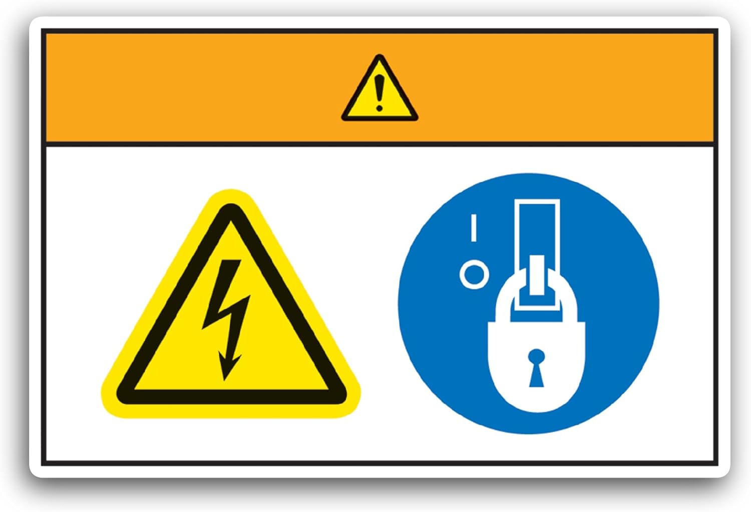 2 (Pieces) 3" and 5" Danger High Voltage Lockout Sticker, Waterproof Vinyl Decals for Many Purpose Like Cars, Trucks, Laptops, Phones, Windows and More