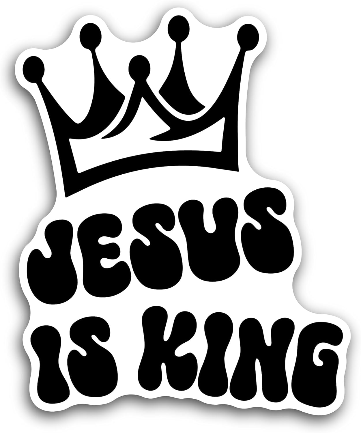 2 (Pieces) 3" and 5" Jesus is King Text Sticker, Waterproof Vinyl Decals for Many Purpose Like Cars, Trucks, Laptops, Phones, Windows and More