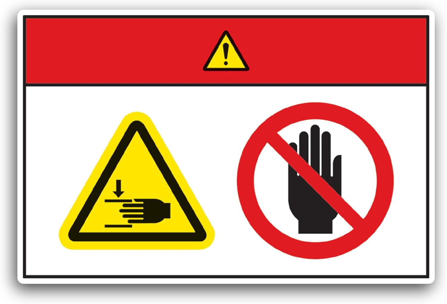 2 (Pieces) 3" and 5" Danger/Crush Hazard Label Sticker, Waterproof Vinyl Decals for Many Purpose Like Cars, Trucks, Laptops, Phones, Windows and More